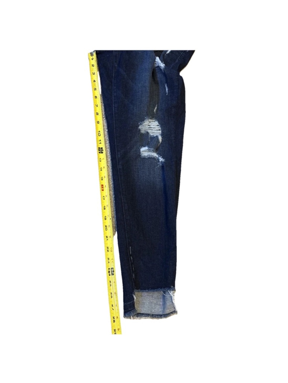 Lane Bryant Women's Blue denim Distressed Ripped Skinny Jeans Stretch size 18 R - Picture 8 of 12